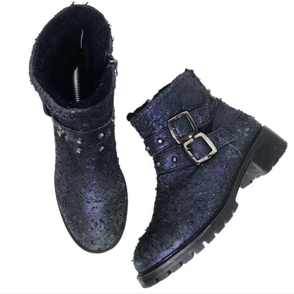 ROSS & SNOW Stefana Distressed Indigo Moto Boot - Picture 5 of 13